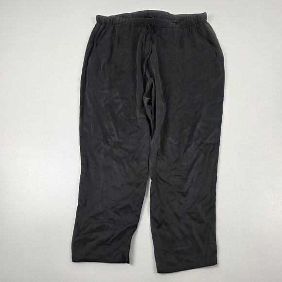 Eileen Fisher Pants Womens Small Pull On Elastic Waist Relaxed Fit Silk Trousers - Picture 1 of 14
